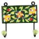 Forest Green Ceramic Floral Tile Hook